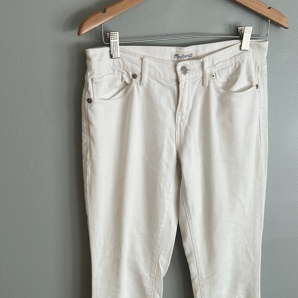Madewell White High Rise Slim Fit Jeans Crop Ankle Zip Size 26 - Picture 3 of 10